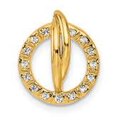 14K Polished 1/10 carat Diamond Open Circle Chain Slide