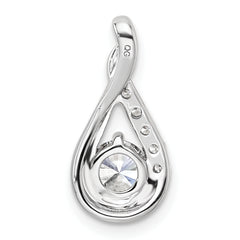 14K White Gold Complete 5/8 carat Diamond Teardrop Chain Slide