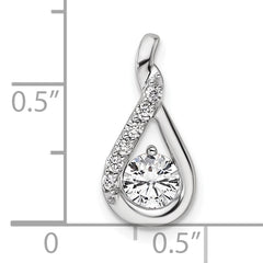 14K White Gold Complete 5/8 carat Diamond Teardrop Chain Slide
