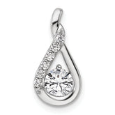 14K White Gold Complete 5/8 carat Diamond Teardrop Chain Slide