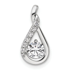 14K White Gold Complete 5/8 carat Diamond Teardrop Chain Slide