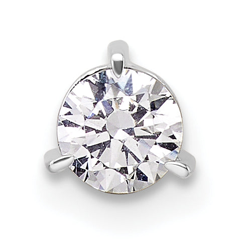 14k White Gold Three Prong Chain Slide Mounting (No Stone Included)