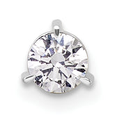 14k White Gold Three Prong Chain Slide Mounting (No Stone Included)