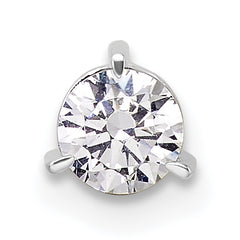 14k White Gold Three Prong Chain Slide Mounting (No Stone Included)