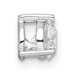 14k White Gold Three Prong Chain Slide Mounting (No Stone Included)