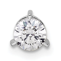 14k White Gold 1/2 carat Lab Grown Diamond VS/SI+ G+ Round Complete Three Prong Chain Slide Pendant