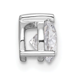 14k White Gold 3/4 carat Lab Grown Diamond VS/SI+ G+ Round Complete Three Prong Chain Slide Pendant