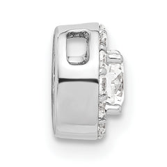 14k White Gold 1/2 carat Lab Grown Diamond VS/SI+ G+ Round Complete Halo Chain Slide Pendant