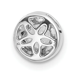 14k White Gold 1/2 carat Lab Grown Diamond VS/SI+ G+ Round Complete Halo Chain Slide Pendant