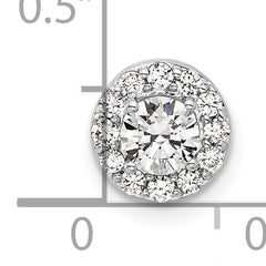 14k White Gold 1/2 carat Lab Grown Diamond VS/SI+ G+ Round Complete Halo Chain Slide Pendant