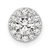 14k White Gold 1/2 carat Lab Grown Diamond VS/SI+ G+ Round Complete Halo Chain Slide Pendant