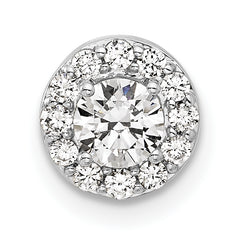 14k White Gold 1/2 carat Lab Grown Diamond VS/SI+ G+ Round Complete Halo Chain Slide Pendant