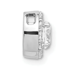 14k White Gold 3/4 carat Lab Grown Diamond VS/SI+ G+ Round Complete Halo Chain Slide Pendant