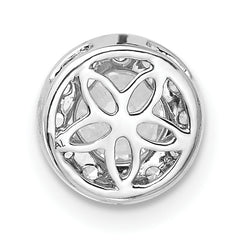 14k White Gold 3/4 carat Lab Grown Diamond VS/SI+ G+ Round Complete Halo Chain Slide Pendant