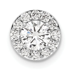 14k White Gold 3/4 carat Lab Grown Diamond VS/SI+ G+ Round Complete Halo Chain Slide Pendant