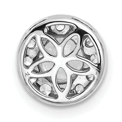 14k White Gold 1 carat Lab Grown Diamond VS/SI+ G+ Round Complete Halo Chain Slide Pendant