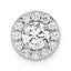 14k White Gold 1 carat Lab Grown Diamond VS/SI+ G+ Round Complete Halo Chain Slide Pendant
