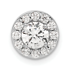 14k White Gold 1 carat Lab Grown Diamond VS/SI+ G+ Round Complete Halo Chain Slide Pendant