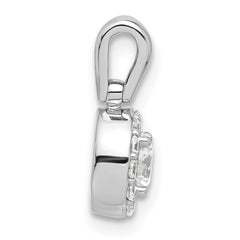 14k White Gold 1/2 carat Lab Grown Diamond VS/SI+ G+ Round Complete Halo Pendant