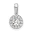 14k White Gold 1/2 carat Lab Grown Diamond VS/SI+ G+ Round Complete Halo Pendant