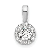 14k White Gold 1/2 carat Lab Grown Diamond VS/SI+ G+ Round Complete Halo Pendant