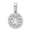 14k White Gold 1 carat Lab Grown Diamond VS/SI+ G+ Round Complete Halo Pendant