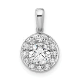 14k White Gold 1 carat Lab Grown Diamond VS/SI+ G+ Round Complete Halo Pendant