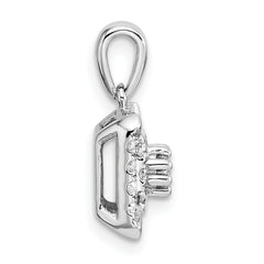 14k White Gold 1/2 carat Lab Grown Diamond VS/SI+ G+ Complete Square Cluster Pendant