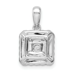 14k White Gold 1/2 carat Lab Grown Diamond VS/SI+ G+ Complete Square Cluster Pendant