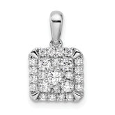 14k White Gold 1/2 carat Lab Grown Diamond VS/SI+ G+ Complete Square Cluster Pendant