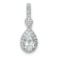14k WG Lab Grown Diamond VS/SI+ G+ Halo Pear Semi-Mount Pendant