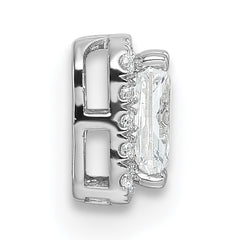 14k White Gold 1/5 carat Lab Grown Diamond VS/SI+ G+ 1 carat Emerald Center Semi Mount Chain Slide Pendant