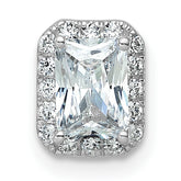 14k White Gold 1/5 carat Lab Grown Diamond VS/SI+ G+ 1 carat Emerald Center Semi Mount Chain Slide Pendant