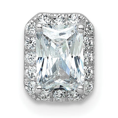 14k White Gold 1/5 carat Lab Grown Diamond VS/SI+ G+ 1 carat Emerald Center Semi Mount Chain Slide Pendant