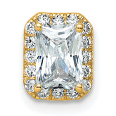 14k 1/5 carat Lab Grown Diamond VS/SI+ G+ 1 carat Emerald Center Semi Mount Chain Slide Pendant