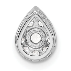 14k White Gold 1/3 carat Lab Grown Diamond VS/SI+ G+ Complete Pear Chain Slide Pendant