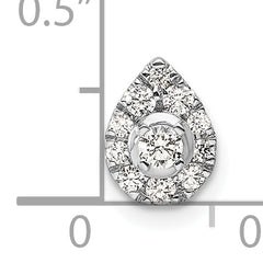 14k White Gold 1/3 carat Lab Grown Diamond VS/SI+ G+ Complete Pear Chain Slide Pendant