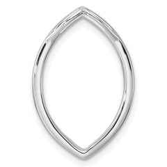 14k White Gold 1/8 carat Lab Grown Diamond VS/SI+ G+ Complete Oval Chain Slide Pendant