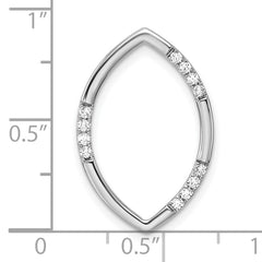 14k White Gold 1/8 carat Lab Grown Diamond VS/SI+ G+ Complete Oval Chain Slide Pendant