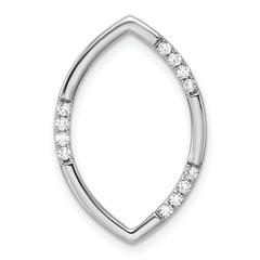 14k White Gold 1/8 carat Lab Grown Diamond VS/SI+ G+ Complete Oval Chain Slide Pendant