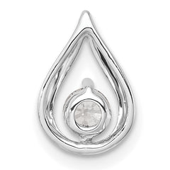 14k White Gold 1/4 carat Lab Grown Diamond VS/SI+ G+ Complete Teardrop Chain Slide Pendant