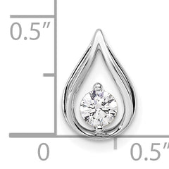 14k White Gold 1/4 carat Lab Grown Diamond VS/SI+ G+ Complete Teardrop Chain Slide Pendant