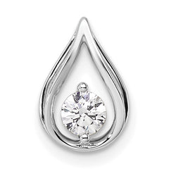 14k White Gold 1/4 carat Lab Grown Diamond VS/SI+ G+ Complete Teardrop Chain Slide Pendant