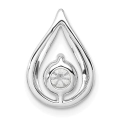 14k White Gold 1/2 carat Lab Grown Diamond VS/SI+ G+ Complete Teardrop Chain Slide Pendant