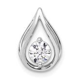 14k White Gold 1/2 carat Lab Grown Diamond VS/SI+ G+ Complete Teardrop Chain Slide Pendant