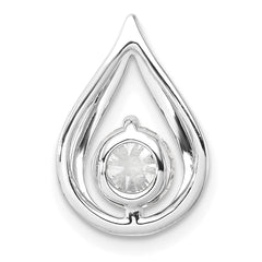 14k White Gold 3/4 carat Lab Grown Diamond VS/SI+ G+ Complete Teardrop Chain Slide Pendant