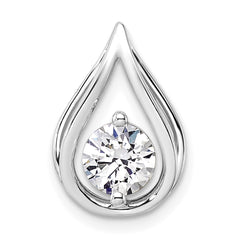 14k White Gold 3/4 carat Lab Grown Diamond VS/SI+ G+ Complete Teardrop Chain Slide Pendant