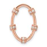14k Rose Gold 1/10 carat Lab Grown Diamond VS/SI+ G+ Oval Chain Slide Pendant