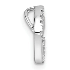 14k White Gold 1/15 carat Lab Grown Diamond VS/SI+ G+ Complete Square Chain Slide Pendant