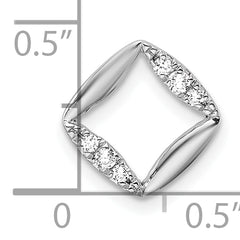 14k White Gold 1/15 carat Lab Grown Diamond VS/SI+ G+ Complete Square Chain Slide Pendant